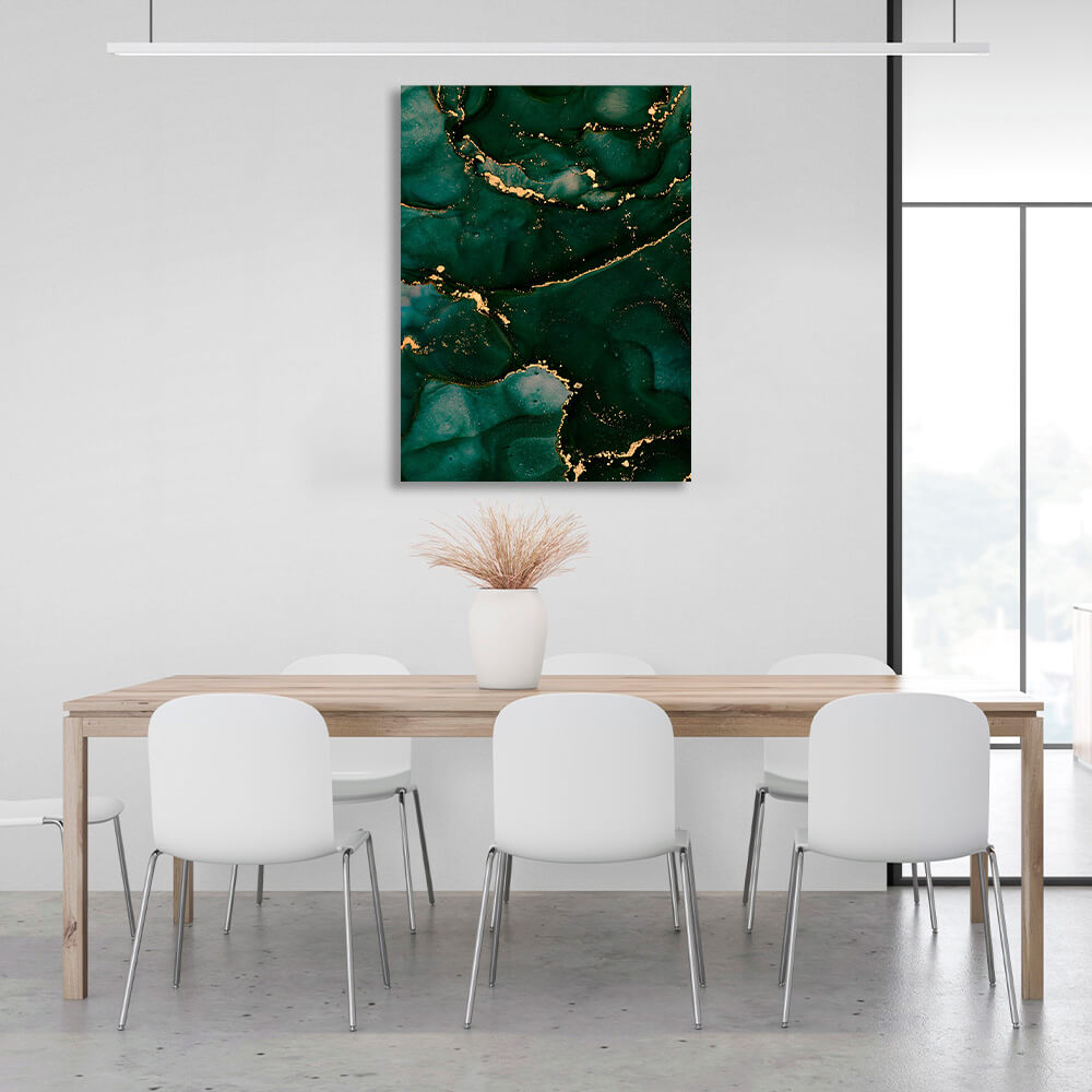 Green and gold Abstraction Canvas Wall Art Print