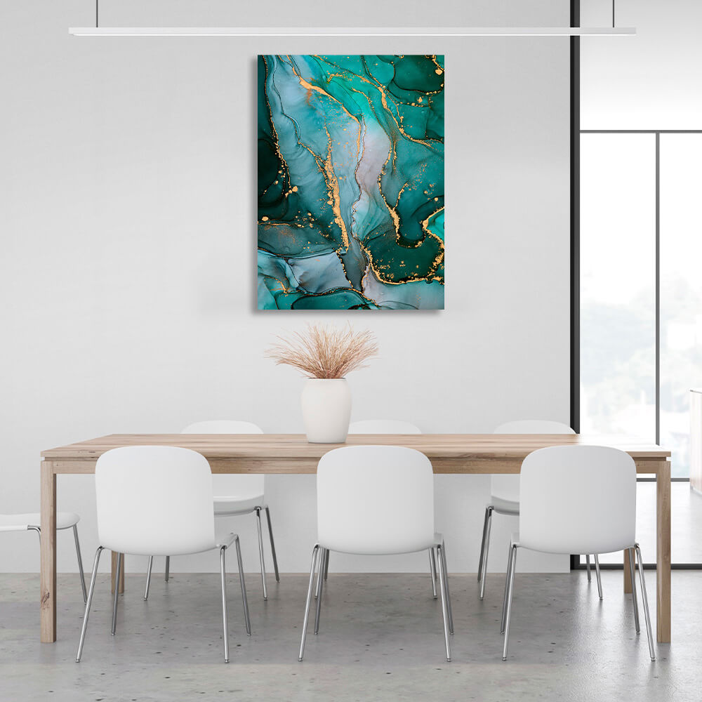 Green-gold Abstraction Canvas Wall Art Print