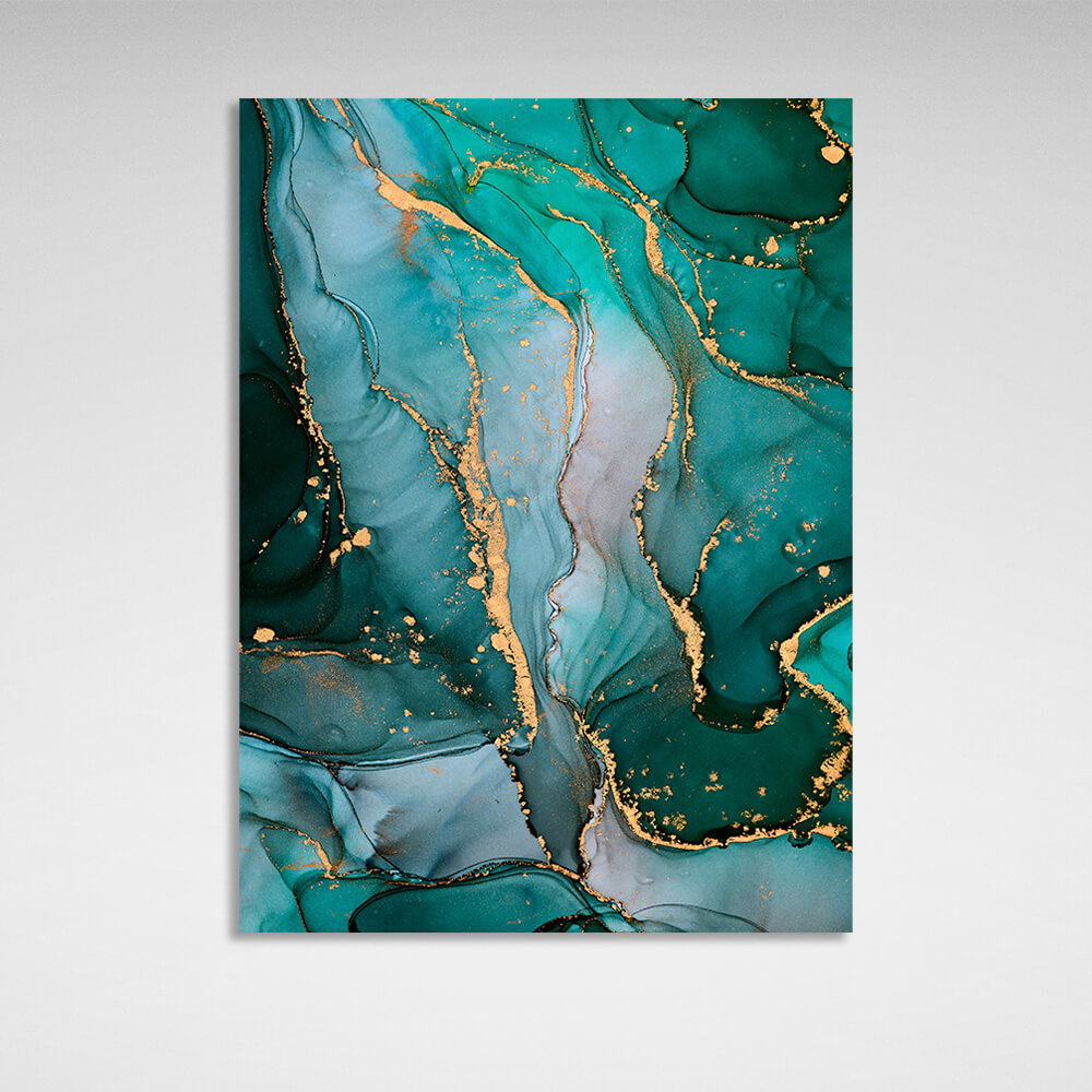 Green-gold Abstraction Canvas Wall Art Print