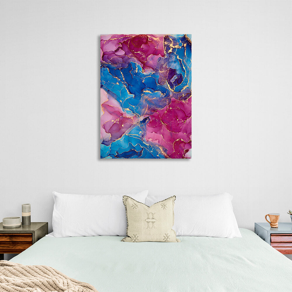 Rosa und blau Abstraktion Leinwand Wand Kunstdruck