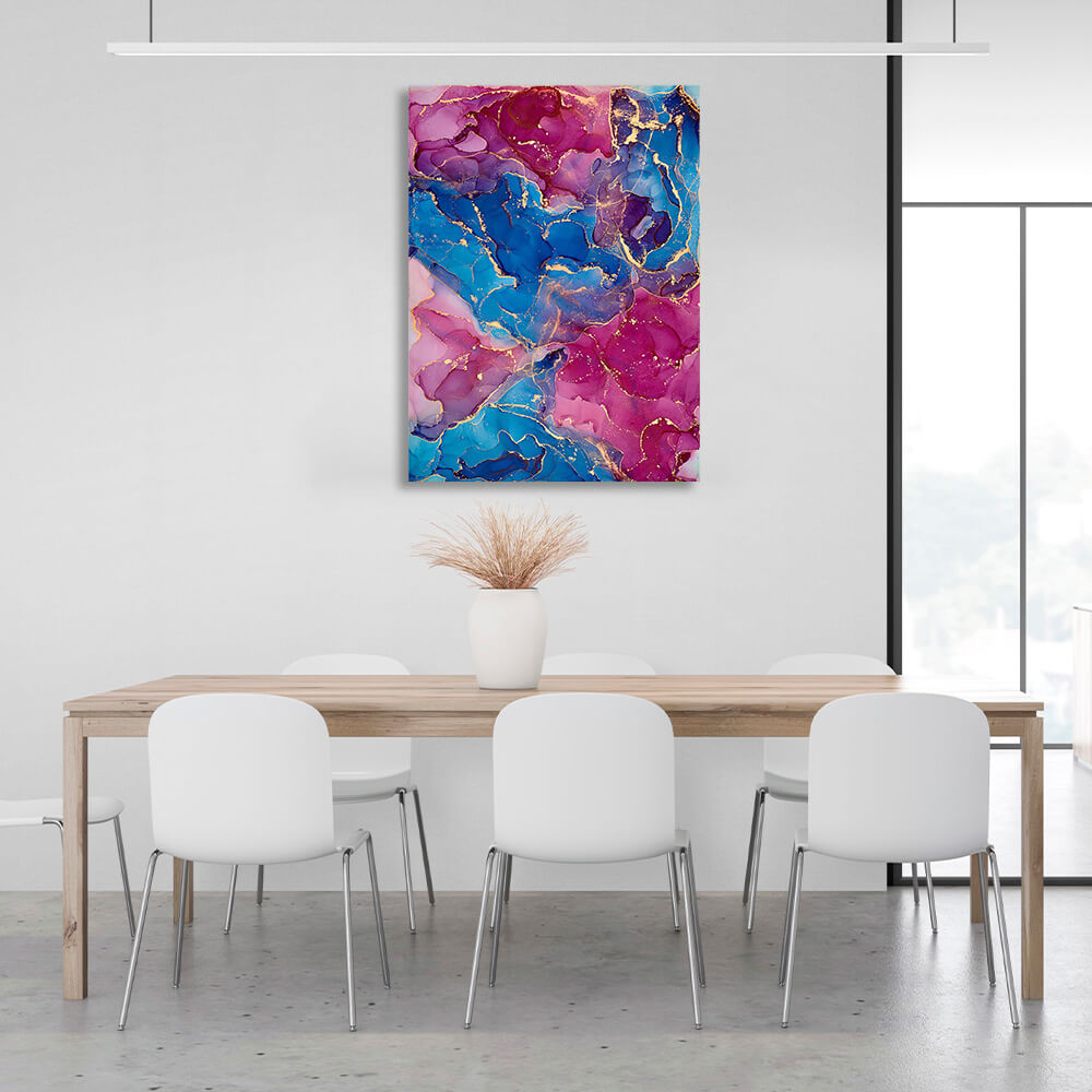 Pink and blue Abstraction Canvas Wall Art Print