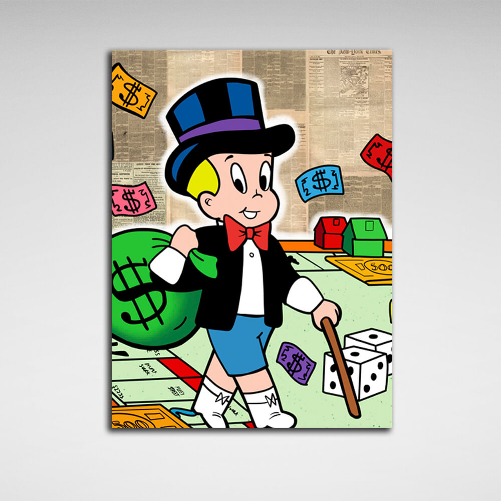 Monopoly Richie Rich Leinwand Wand Kunstdruck