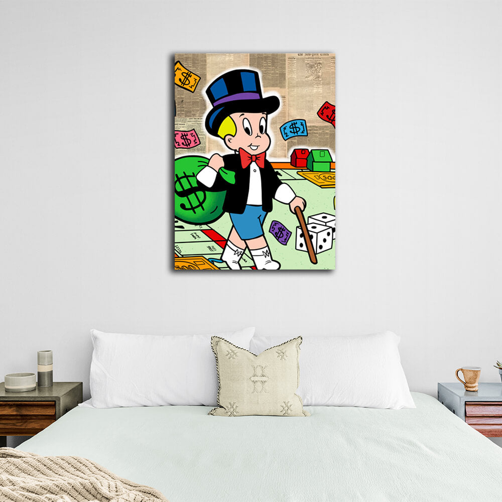 Monopoly Richie rich Canvas Wall Art Print