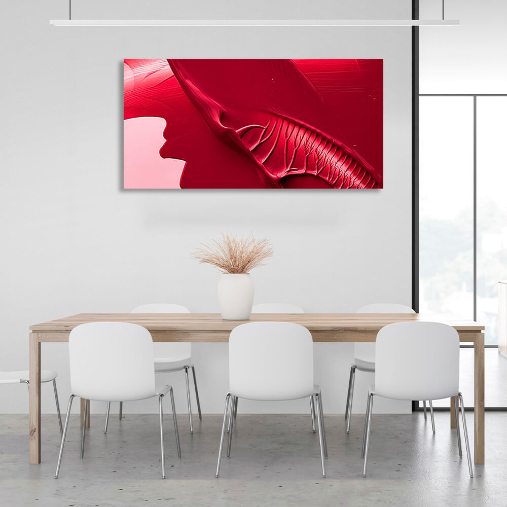 Red paint Abstraction Canvas Wall Art Print