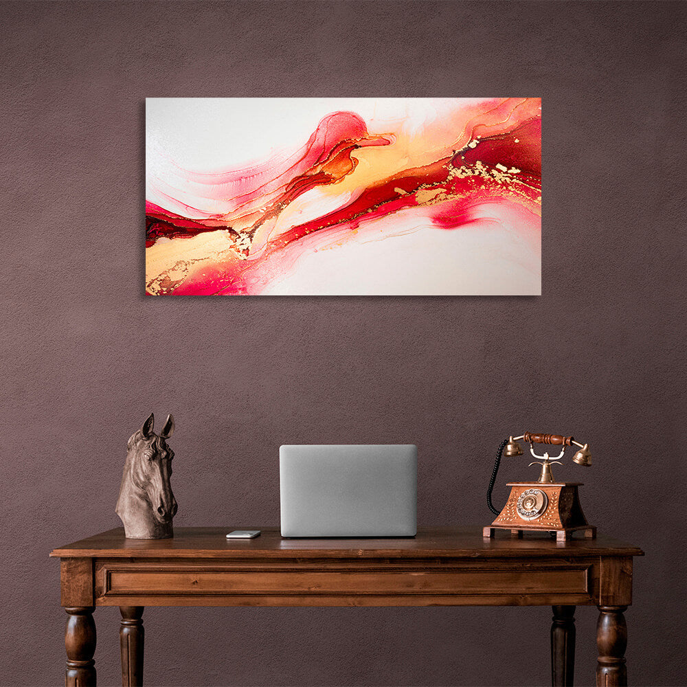 In red colors Abstraction Canvas Wall Art Print