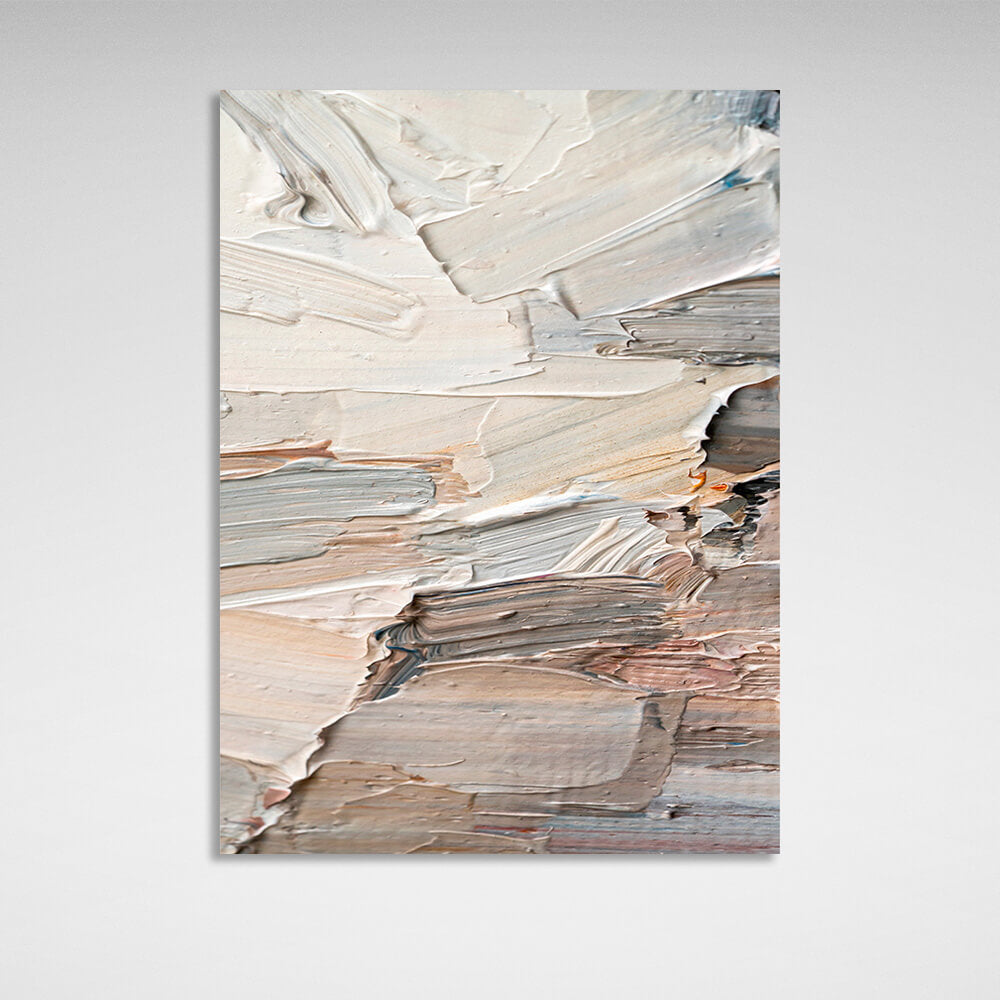 Paint strokes in light colors Abstraction Canvas Wall Art Print