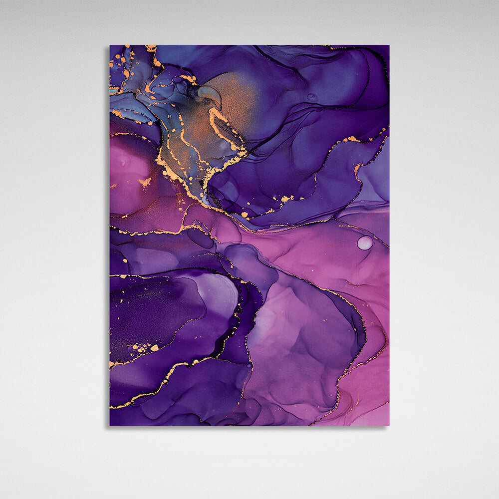 Violet-pink Abstraction Canvas Wall Art Print