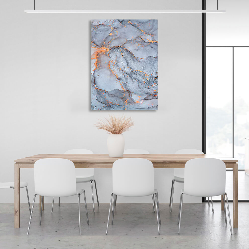 Gray-powder Abstraction Canvas Wall Art Print