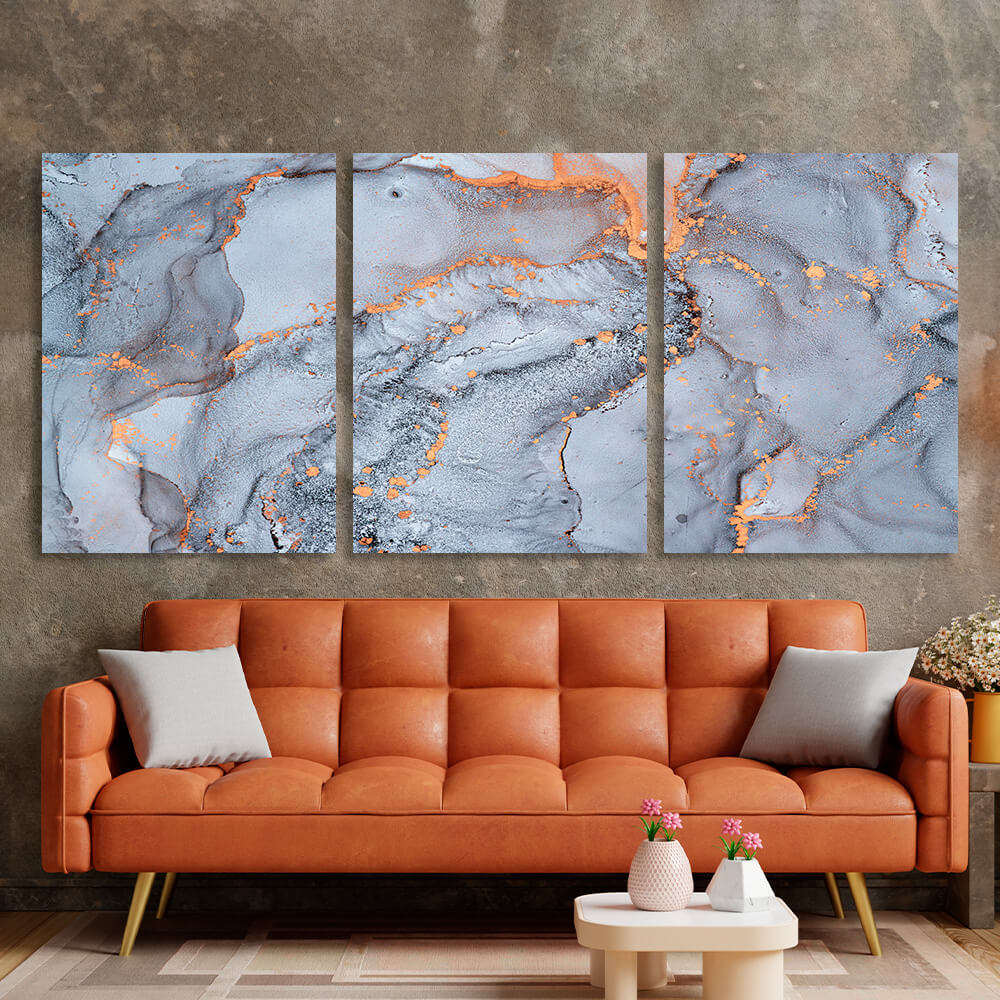 Modular gray-powder abstract Multi Panel Canvas Wall Art Print