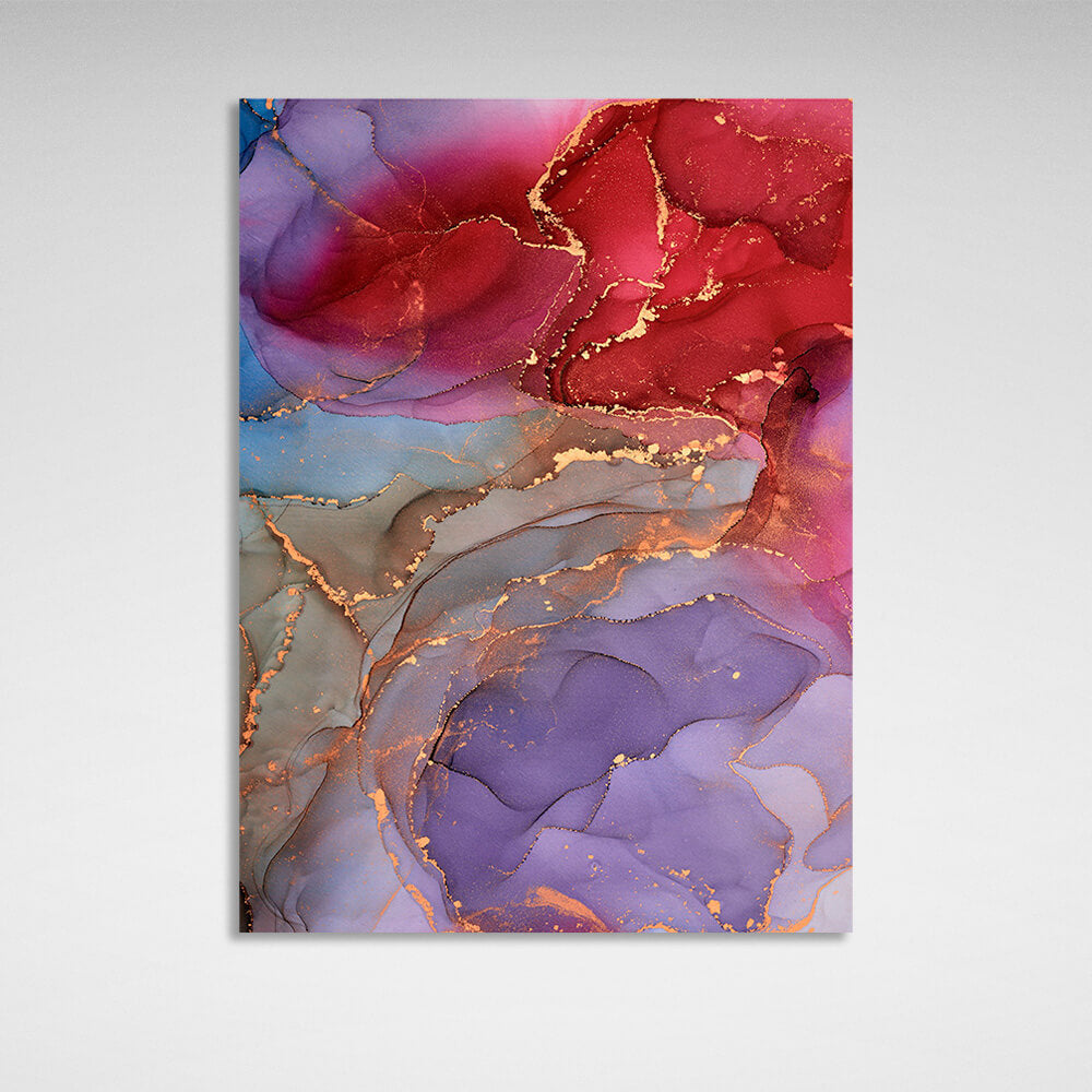 Red-purple Abstraction Canvas Wall Art Print