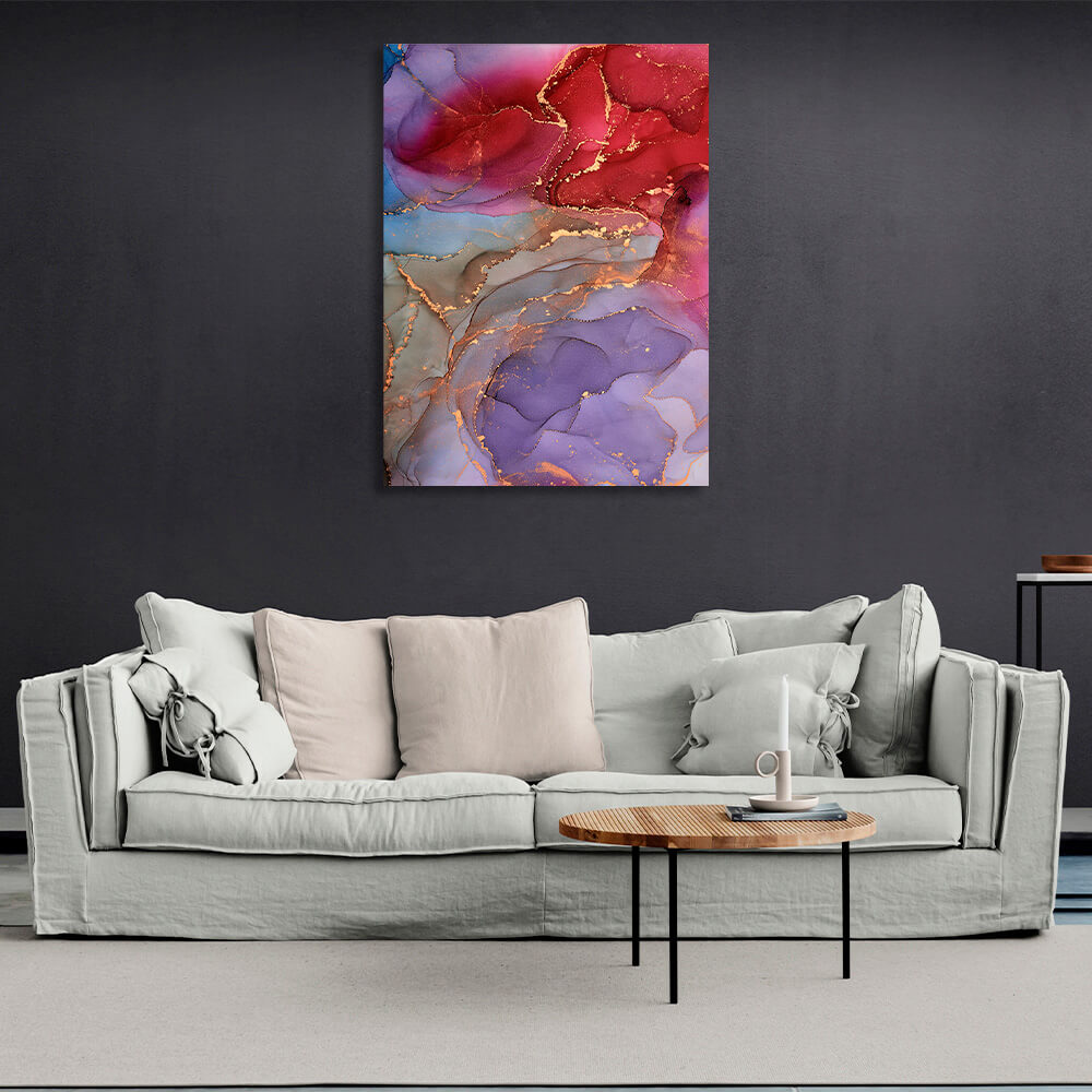 Red-purple Abstraction Canvas Wall Art Print