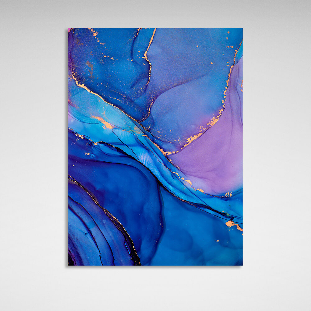 Blue Abstraction Canvas Wall Art Print