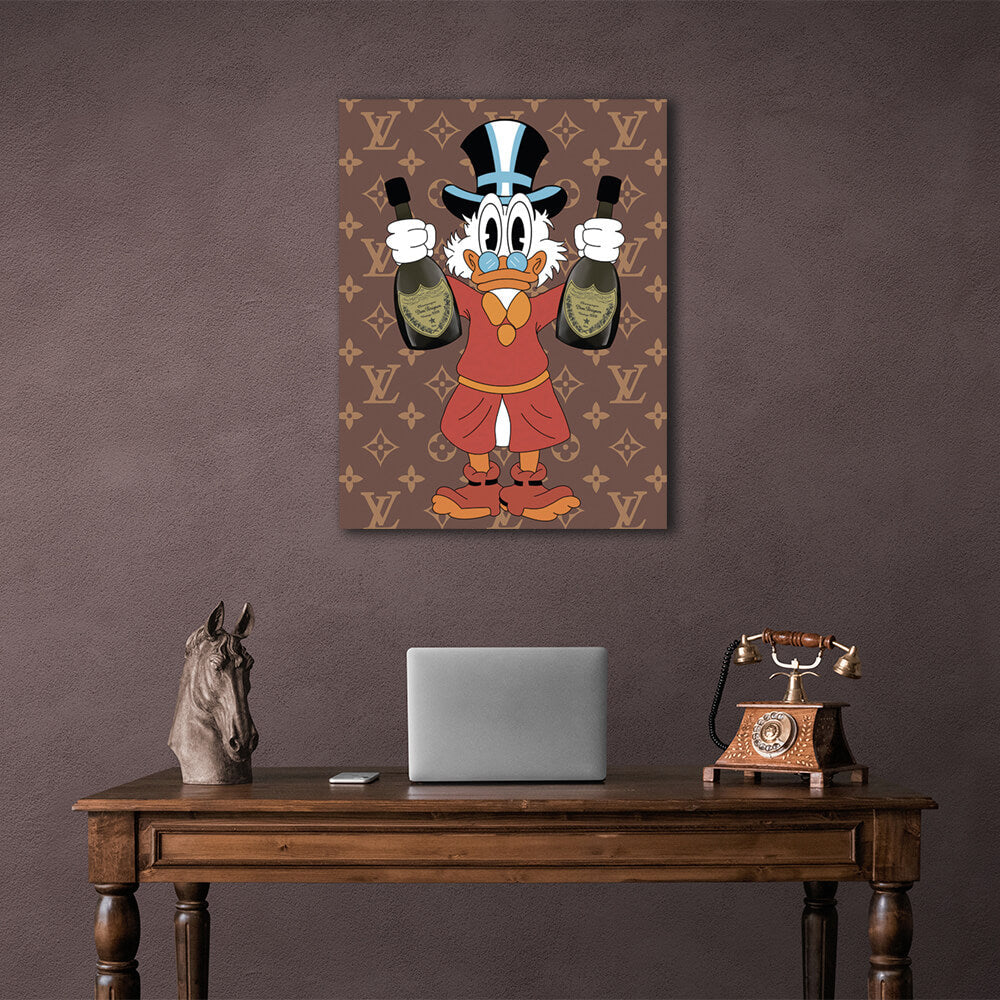 Scrooge with champagne brown Inspirational Canvas Wall Art Print