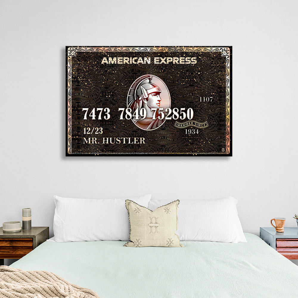 American Express Karte Inspirierender Kunstdruck auf Leinwand