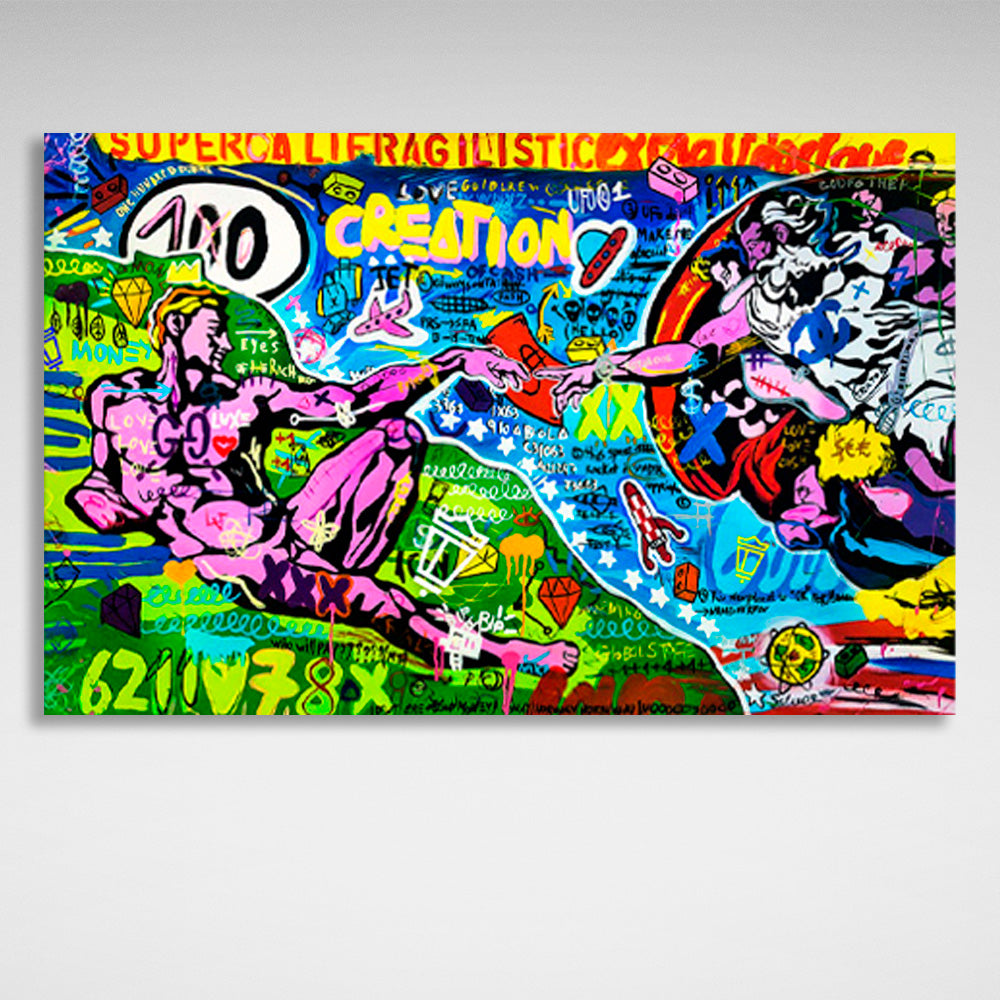 Graffiti Adam Canvas Wall Art Print