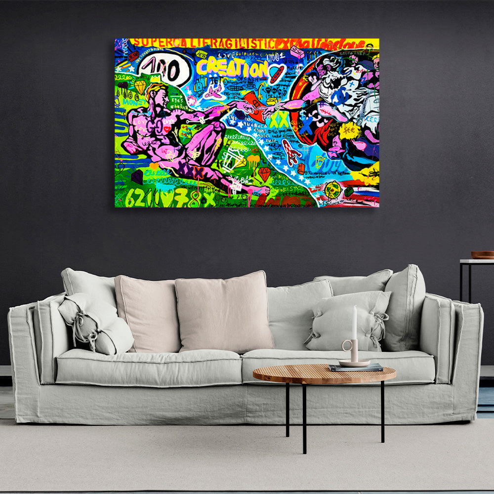 Graffiti Adam Canvas Wall Art Print