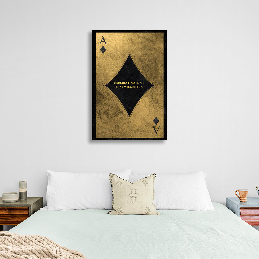 Golden Ace Motivational Canvas Wall Art Print