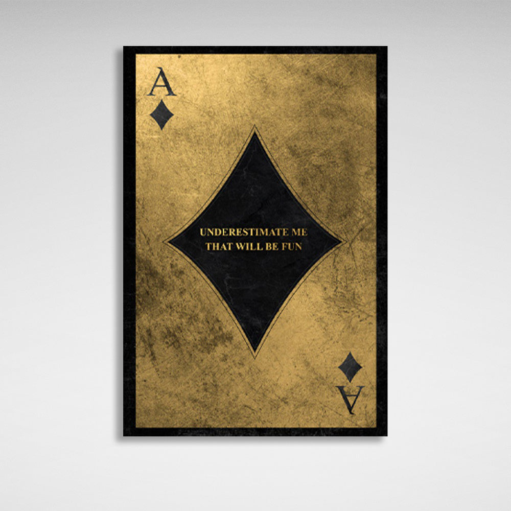 Golden Ace Motivational Canvas Wall Art Print