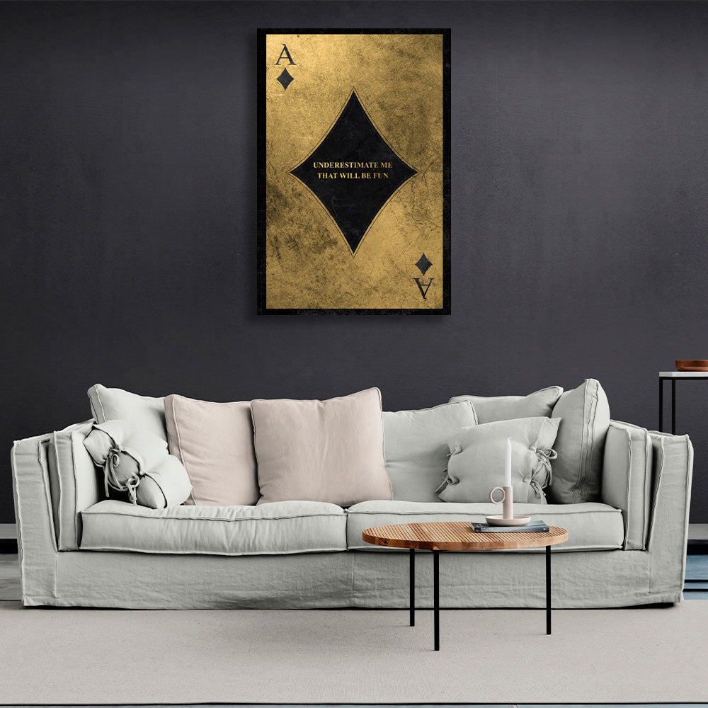 Golden Ace – Motivierender Kunstdruck auf Leinwand