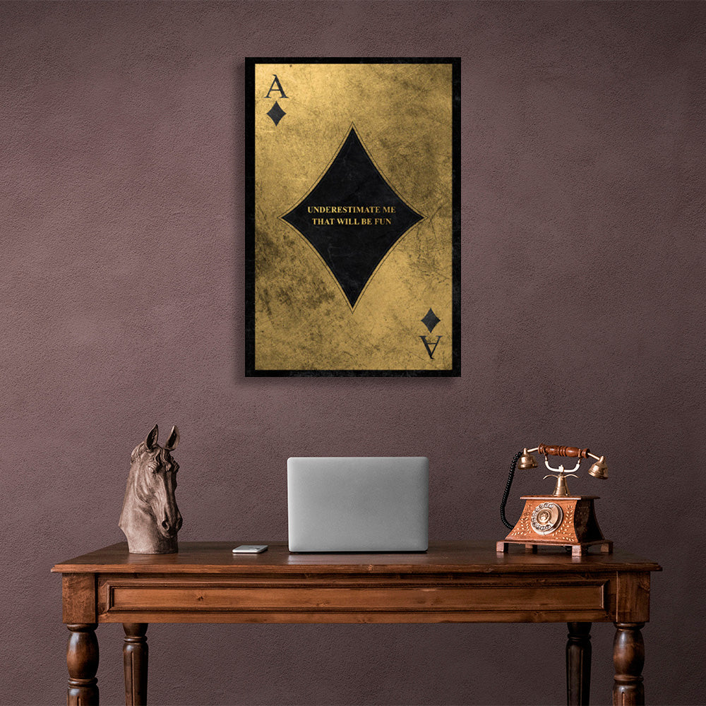 Golden Ace – Motivierender Kunstdruck auf Leinwand