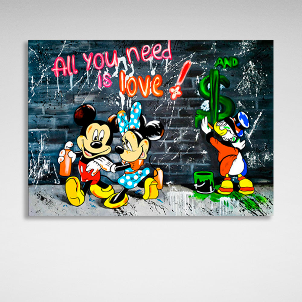 Disney characters Canvas Wall Art Print