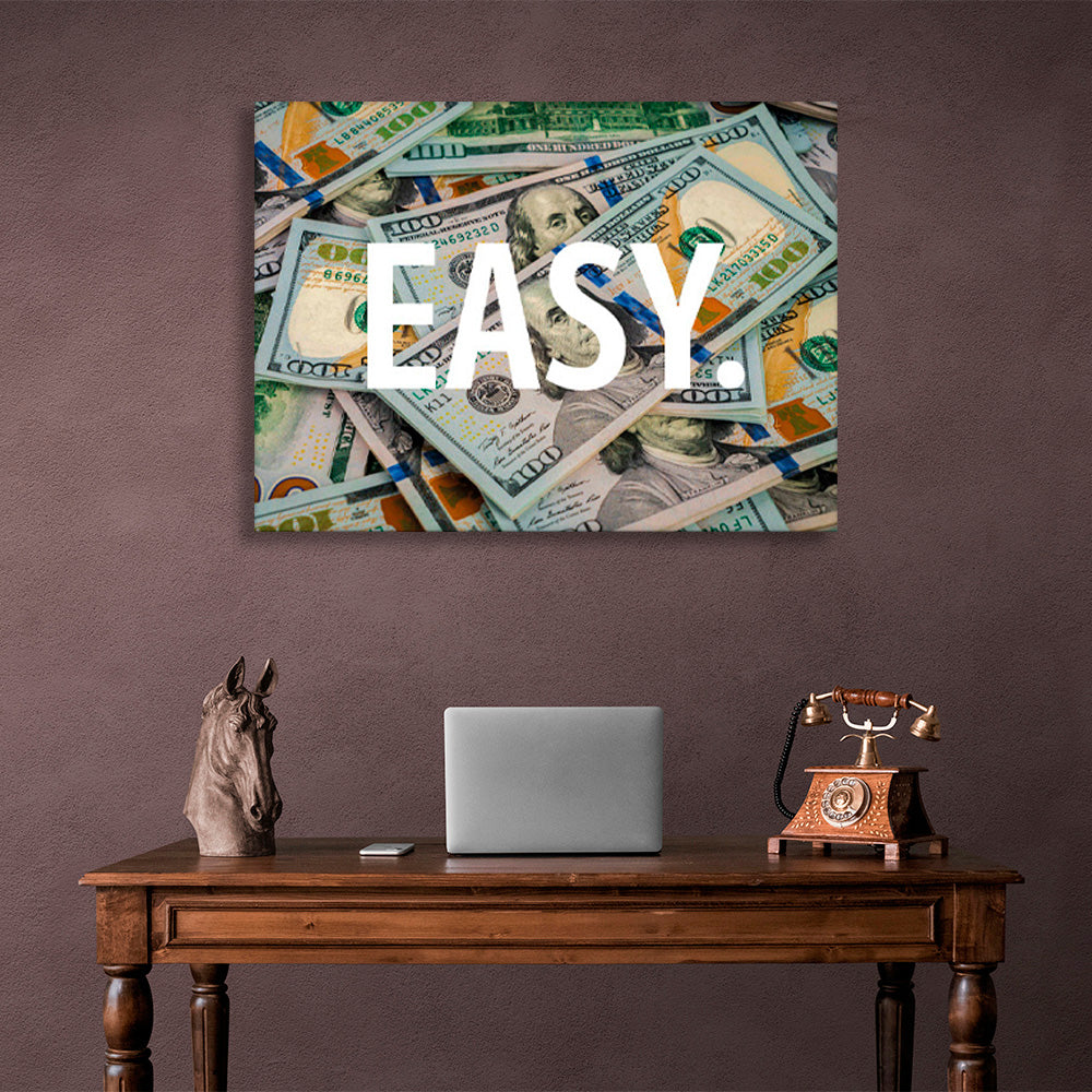 „EASY“ – inspirierender Kunstdruck auf Leinwand.