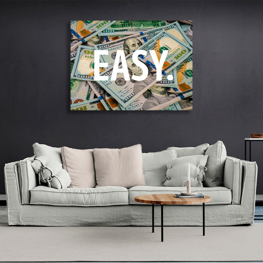 „EASY“ – inspirierender Kunstdruck auf Leinwand.