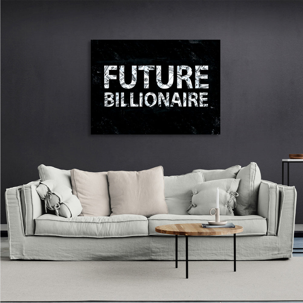 """Future Billionaire."" Motivational Canvas Wall Art Print"