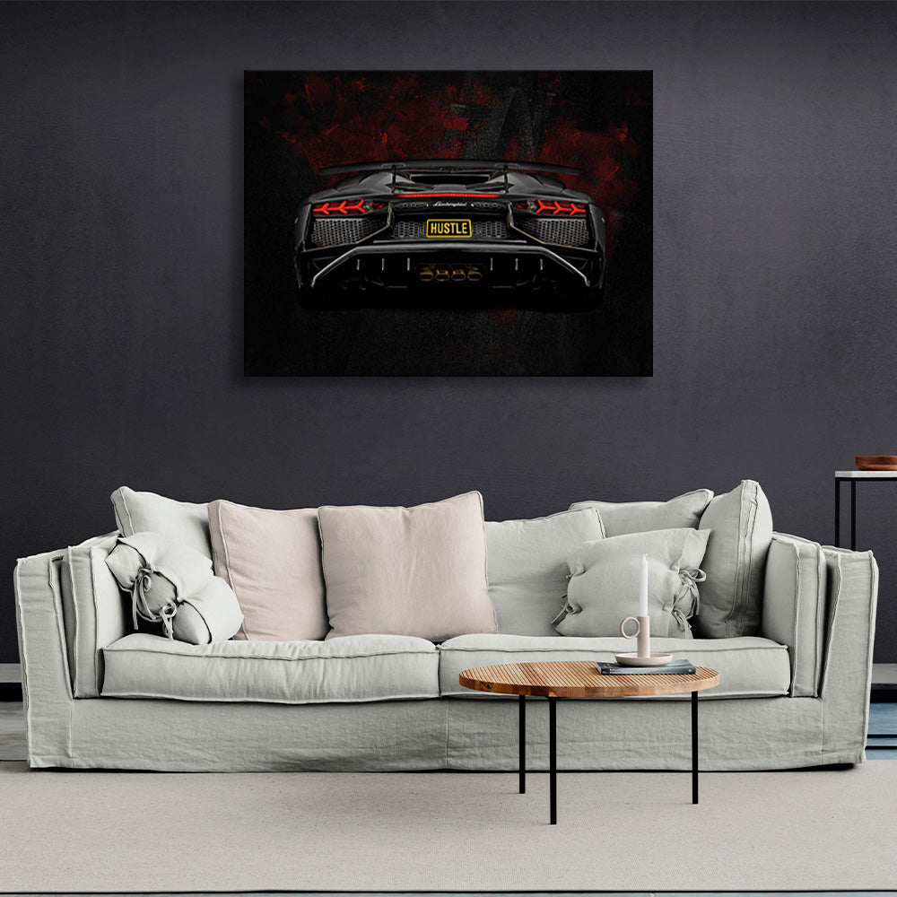 Lamborghini Aventador rear view Canvas Wall Art Print