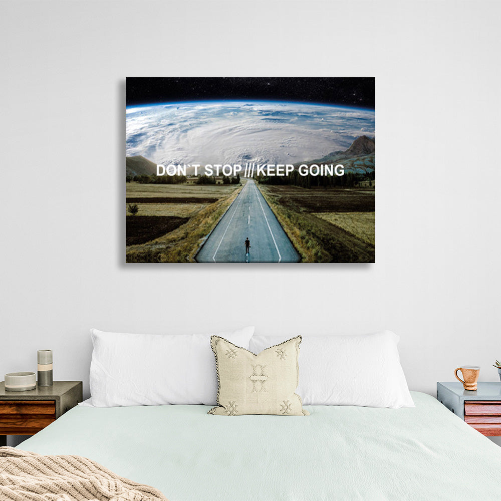 „DON'T STOP KEEP GOING“ – motivierender Kunstdruck auf Leinwand