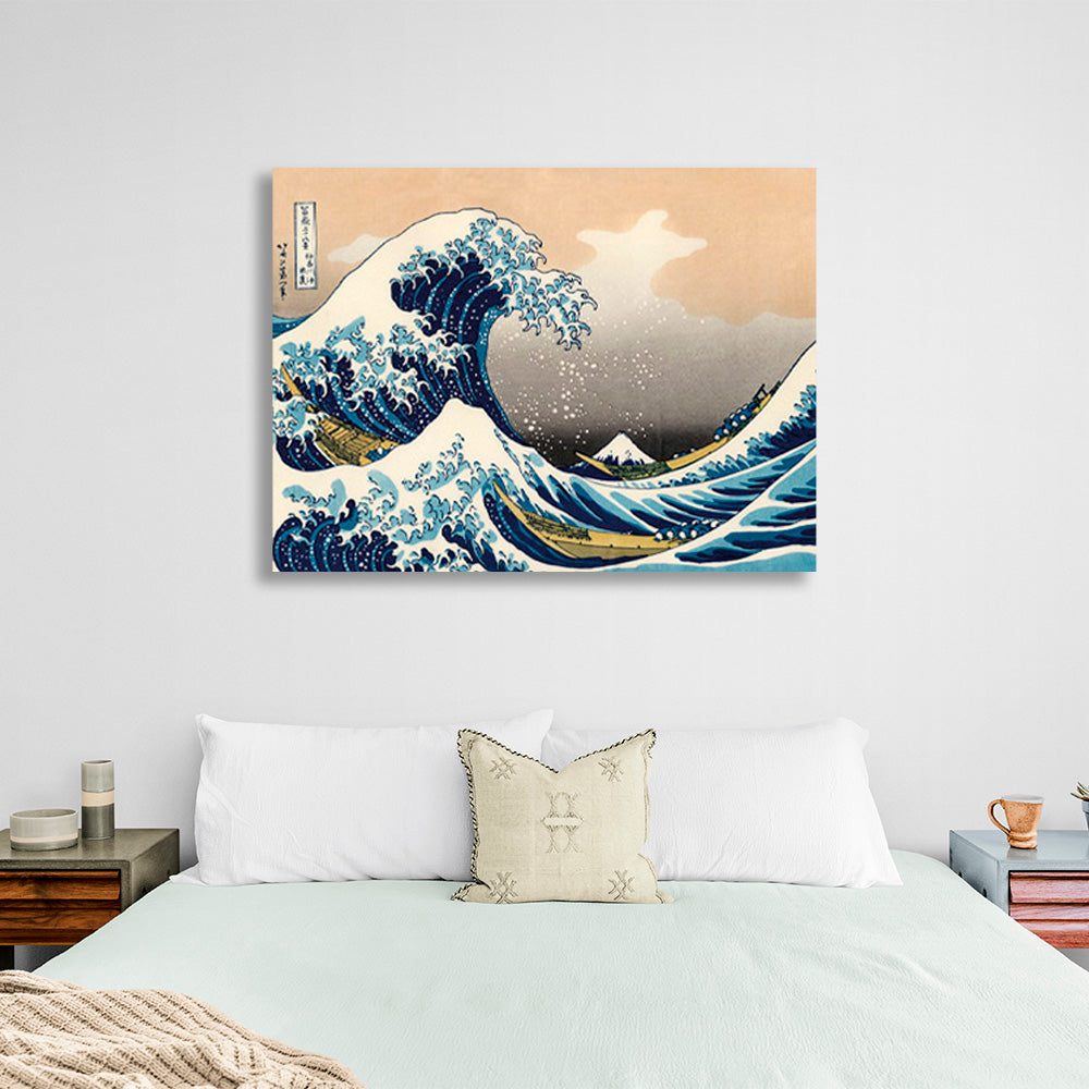 Three boats on the waves Canvas Wall Art Print