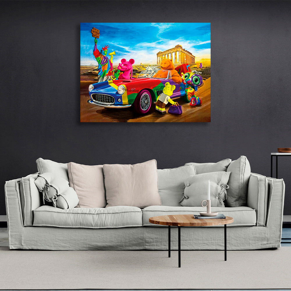 Characters in a bright color scheme Canvas Wall Art Print