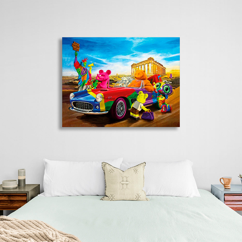 Characters in a bright color scheme Canvas Wall Art Print