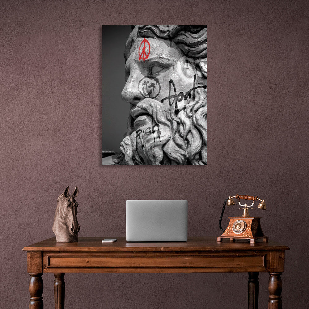 For home statue of Zeus Canvas Wall Art Print