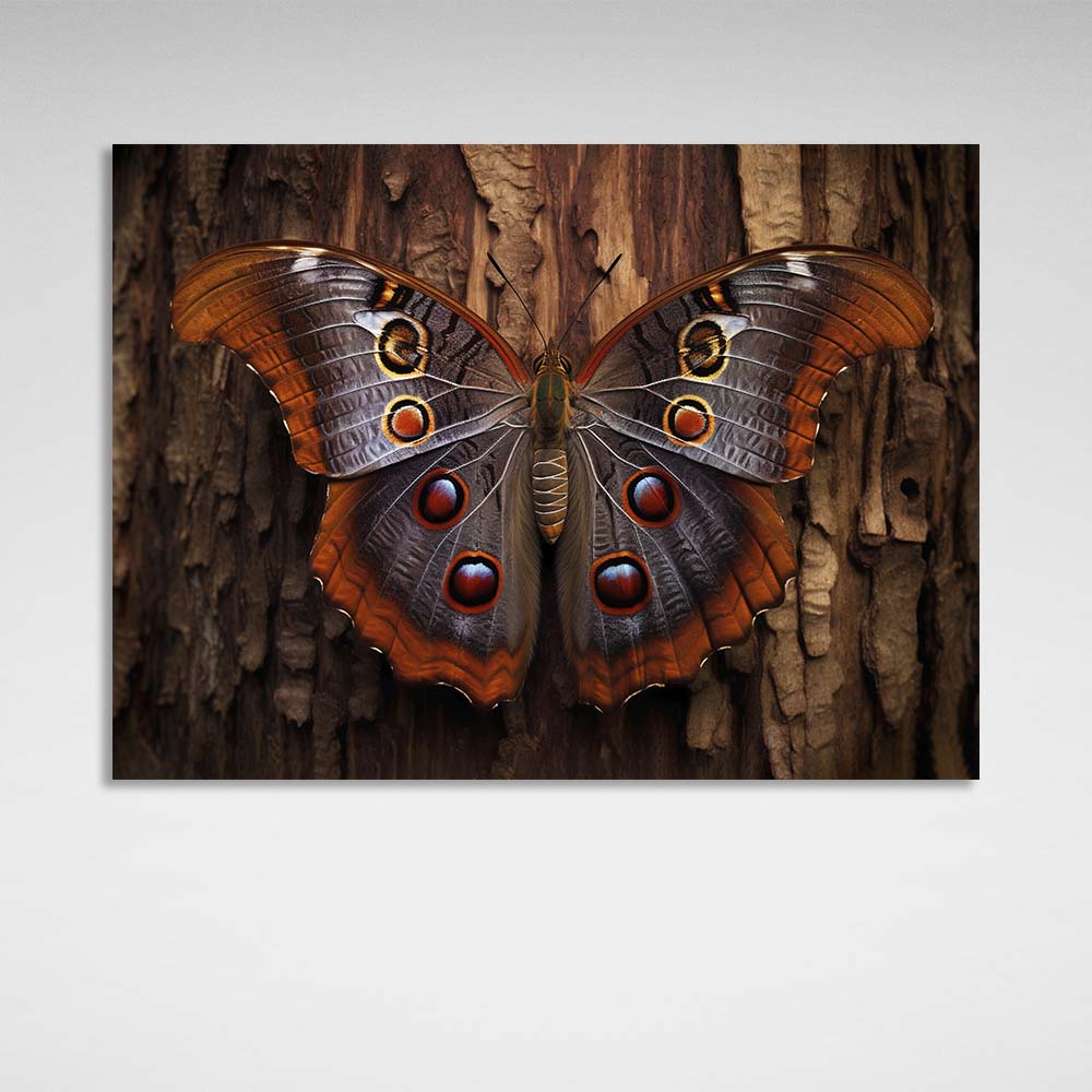 Leinwandbild „Schmetterling auf einem Baum“