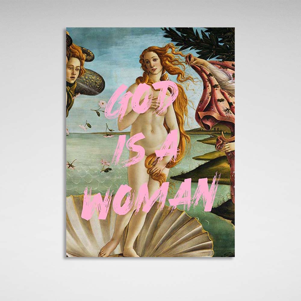 Canvas Wall Art Print God is a woman