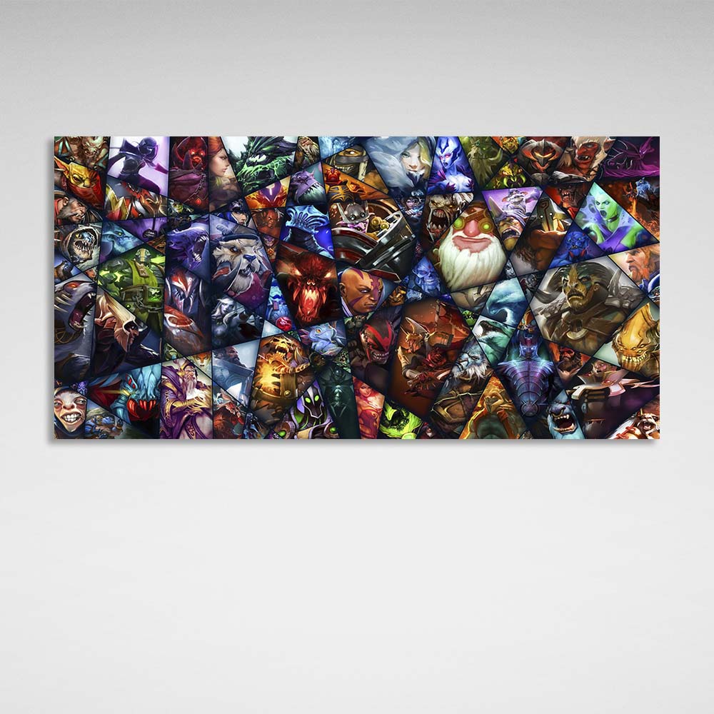 Leinwandbild „Interior Dota 2 Characters“