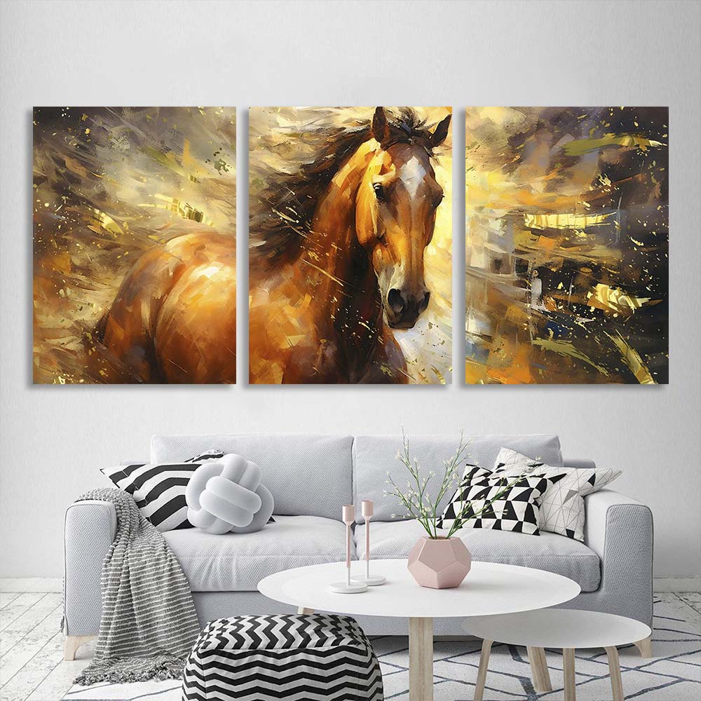 Multi Panel Canvas Wall Art Print Painted Horse