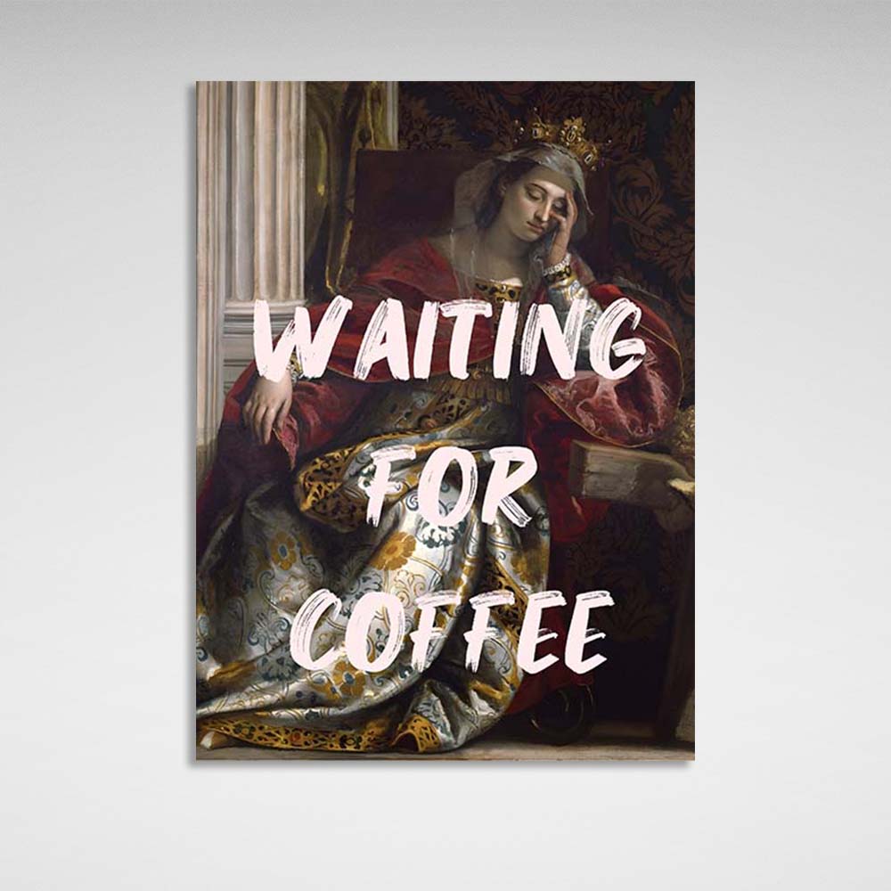 Canvas Wall Art Print Waiting for coffee