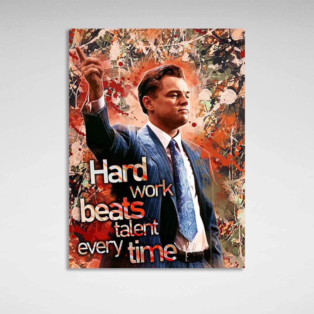 Hard work beats talent always Motivational Canvas Wall Art Print