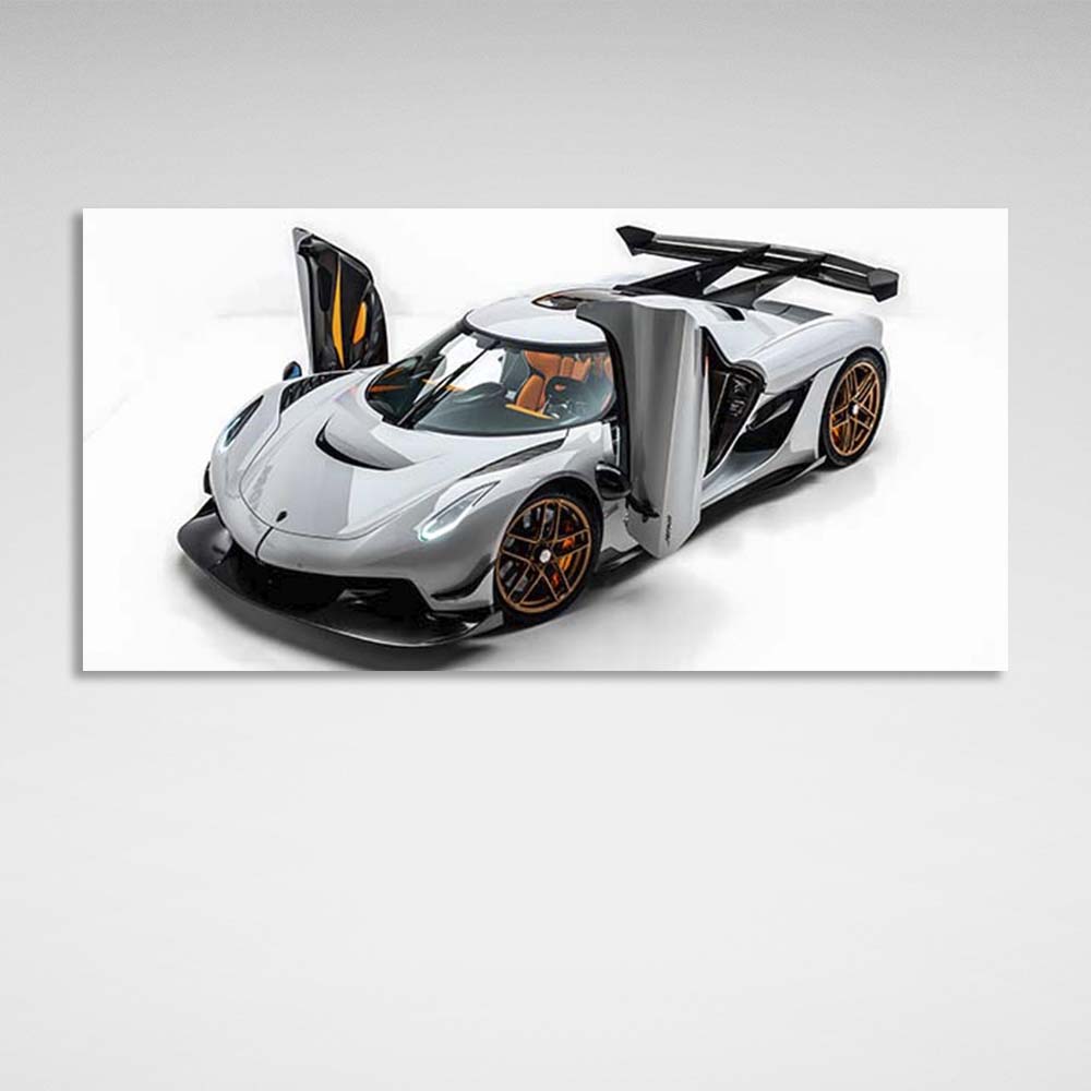 Canvas Wall Art Print Car Koenigsegg Jesko Attack white