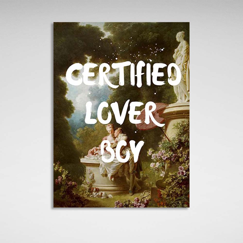 Kunstdruck auf Leinwand, Motiv „Certified Lover Boy“