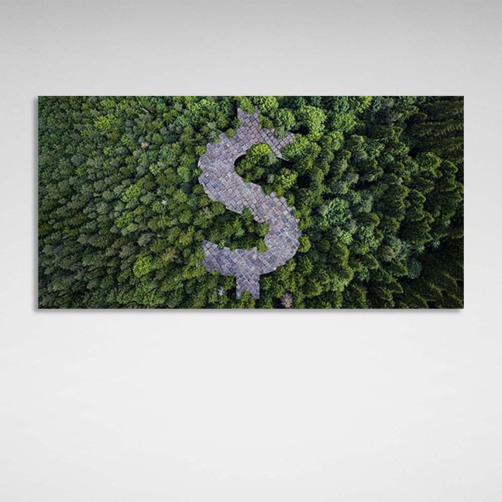 Inspirational Canvas Wall Art Print Money Forest