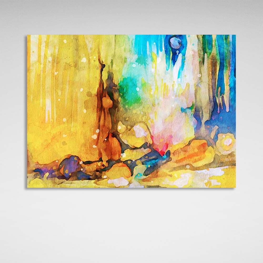 Abstraction Canvas Wall Art Print Vintage watercolor