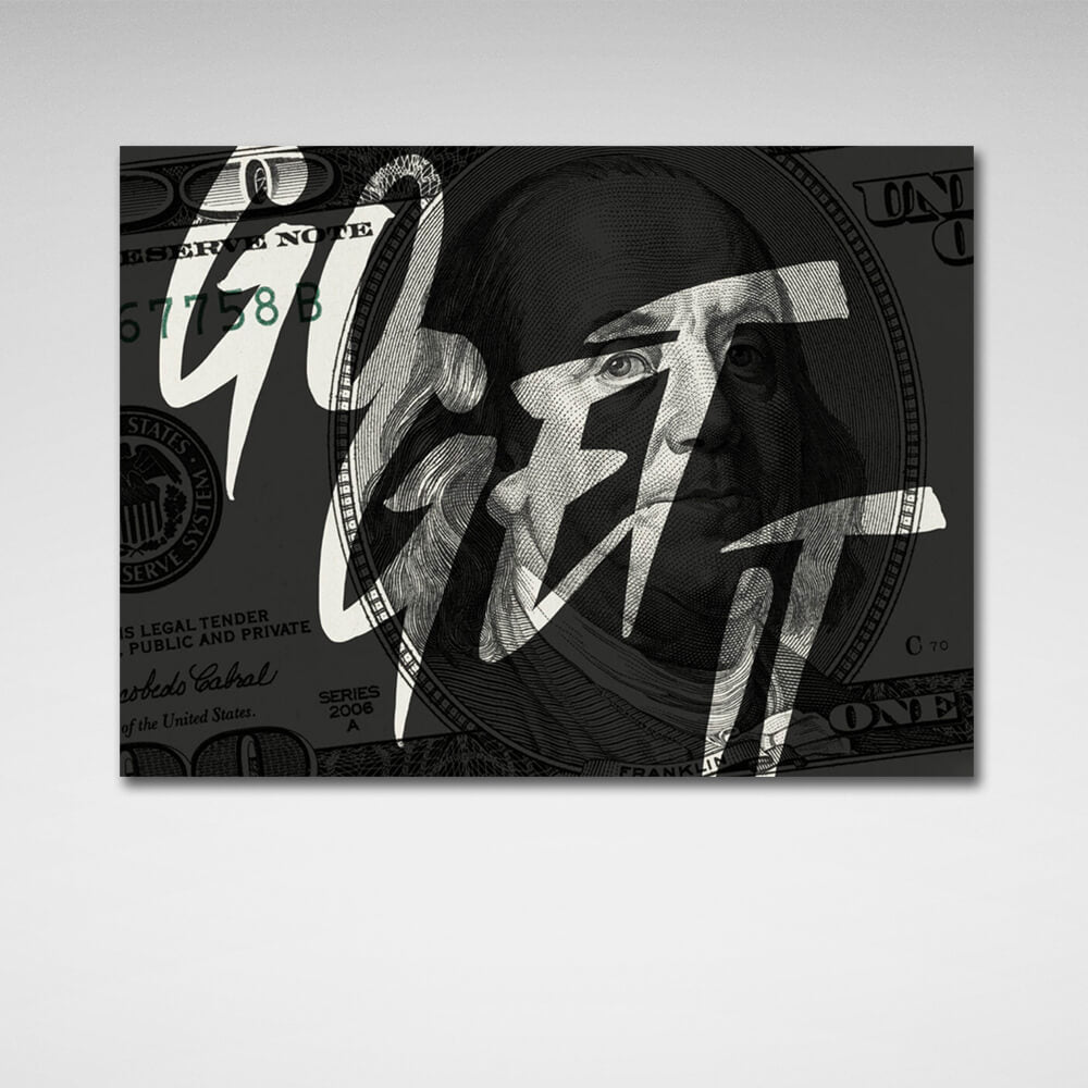 Motivierendes Schild „Go Get It“ – motivierender Kunstdruck auf Leinwand