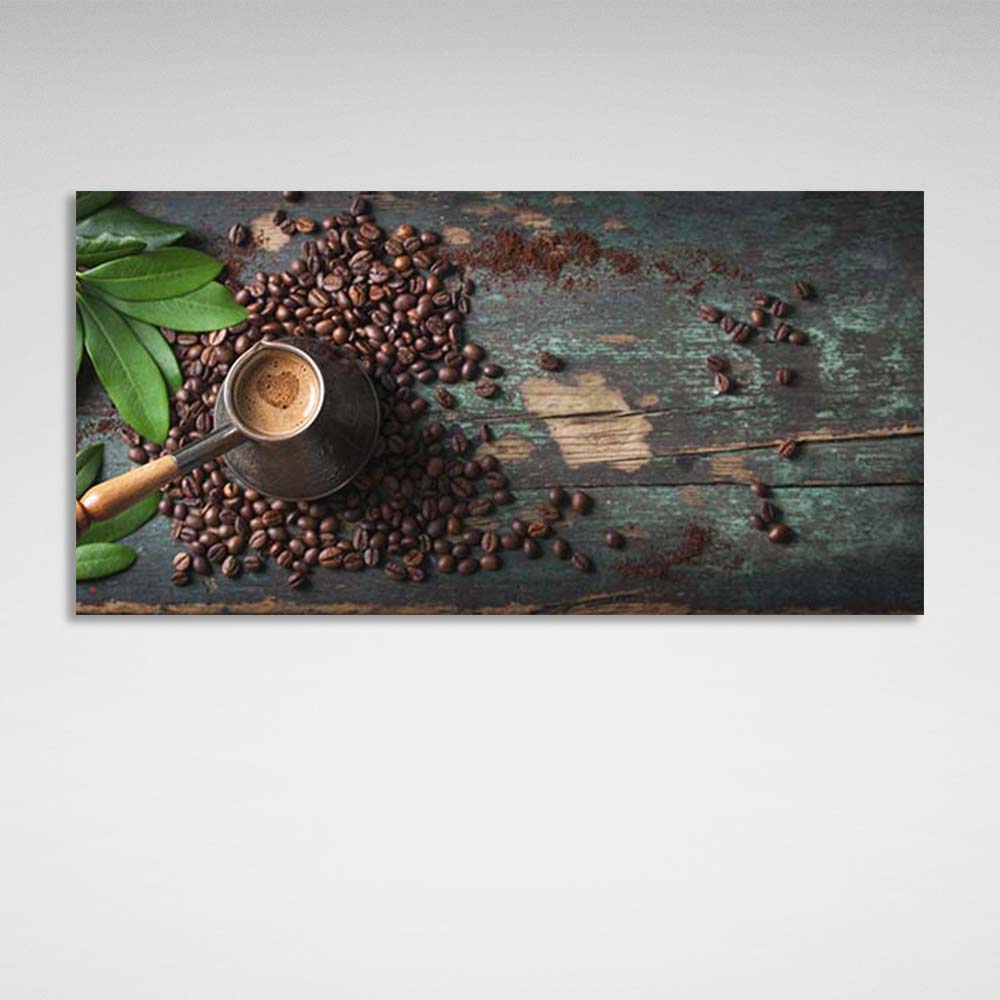 Kunstdruck auf Leinwand, Motiv: türkischer Kaffee in der Küche