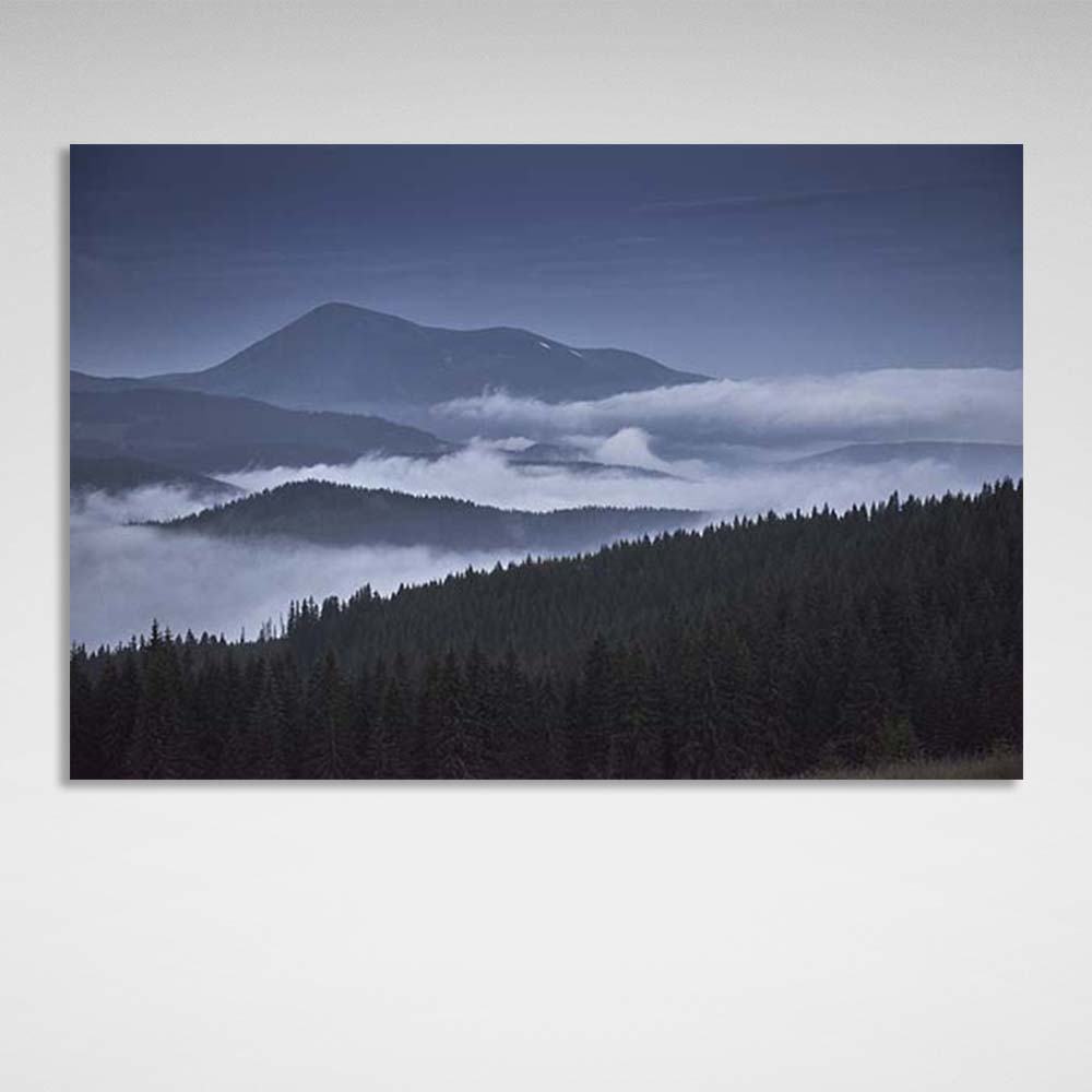 Canvas Wall Art Print Fog over the Carpathians