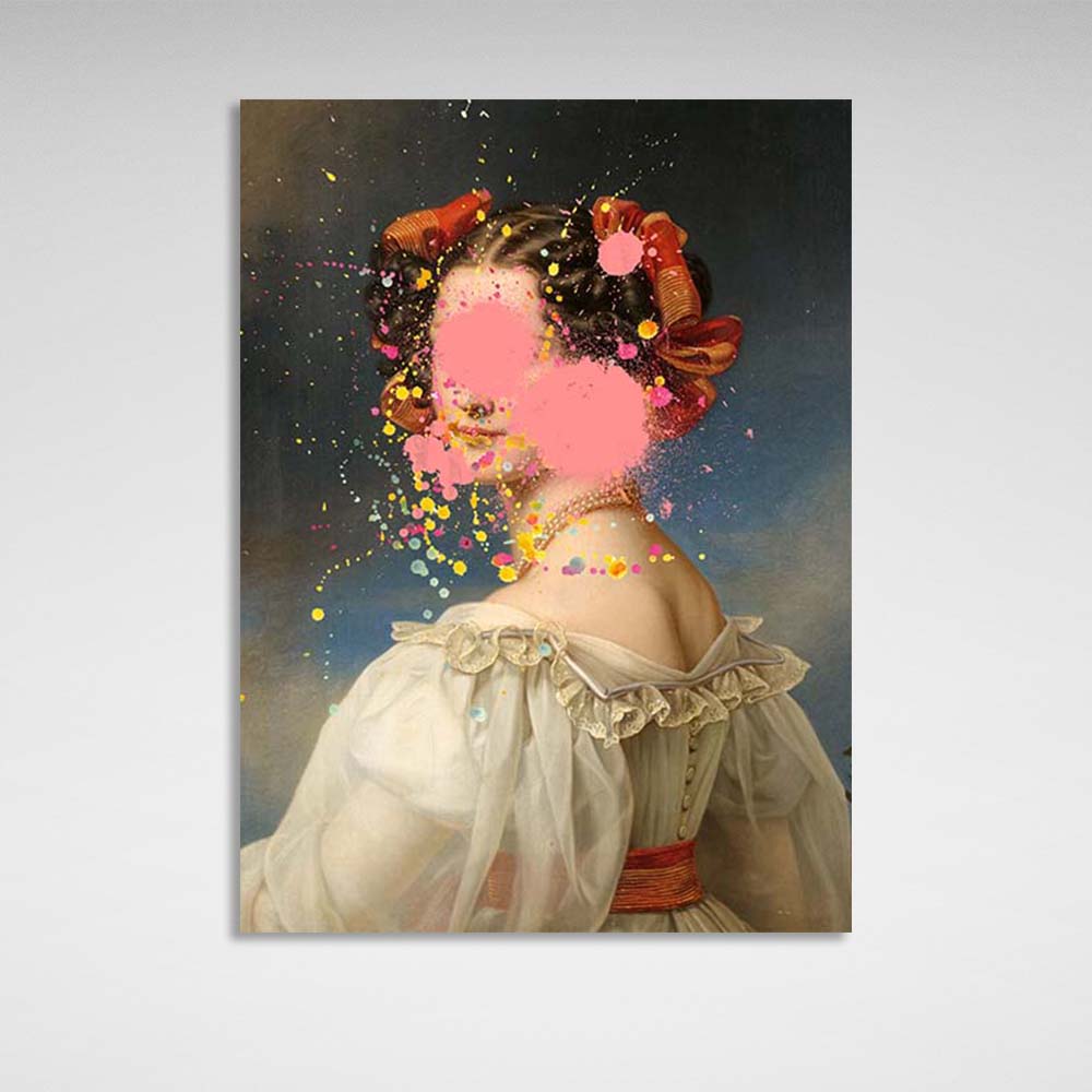 Canvas Wall Art Print Maid of honor with pink paint on her face