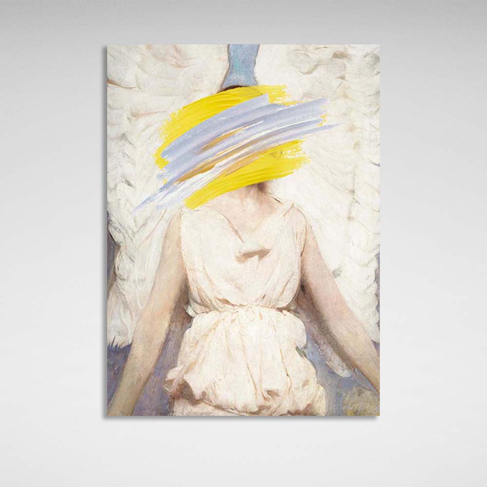 Canvas Wall Art Print Angel with strokes of paint