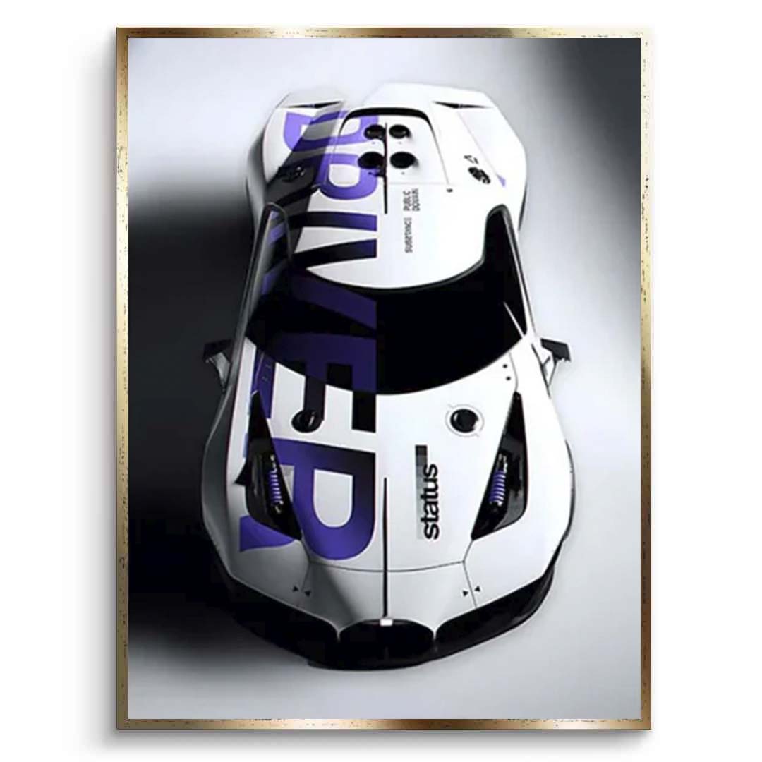 Bugatti white Cars Canvas Wall Art Print